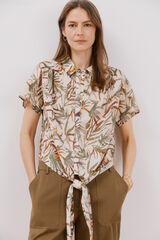 Cortefiel Printed shirt with knot Multicolour