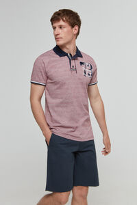 Cortefiel Micro-stripe polo shirt with all over print Pink