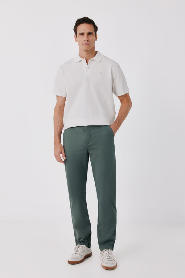 Cortefiel Polo with link structure Ivory