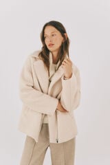Cortefiel Short biker-style coat Ivory