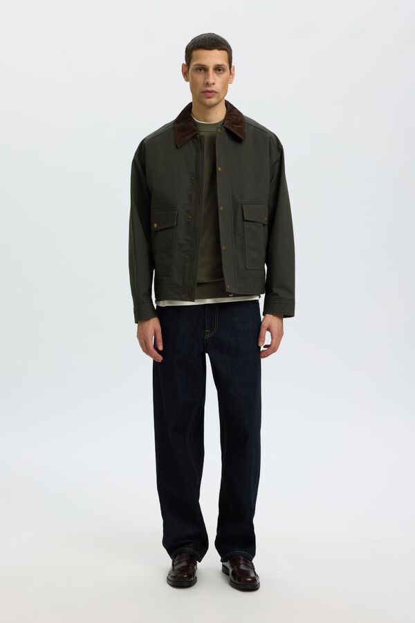 Selected Camisola leve 100% algod&atilde;o org&acirc;nico Verde