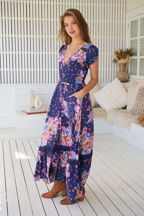 Jaase Carmen long dress Navy