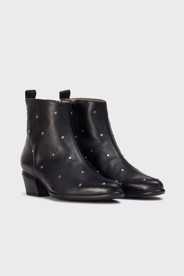 Wonders Botins Fei 02 em pele Preto