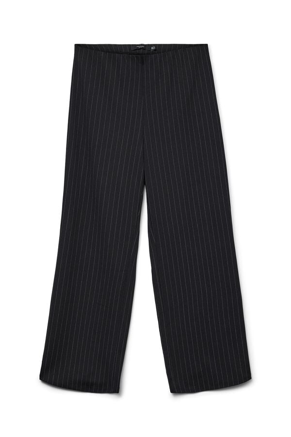 Vero Moda Curve Cal&ccedil;a fluida de riscas Cinzento