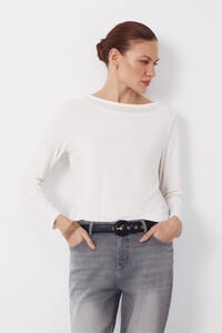 Cortefiel Lace boat neckline -shirt