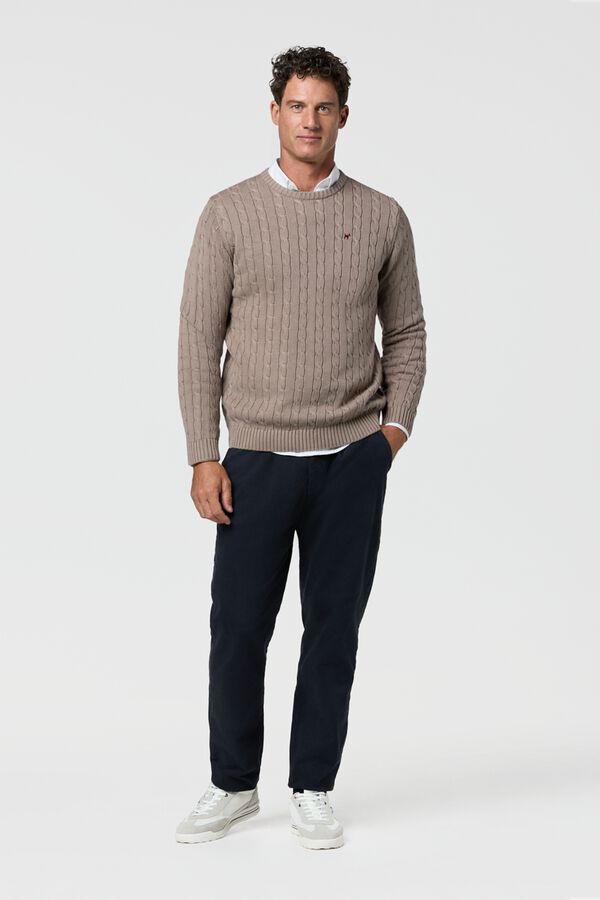 Williot Round neck cable knit jumper Nude