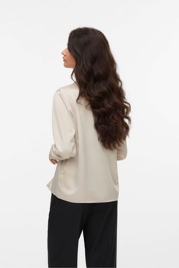 Vero Moda Camisa de cetim lisa Cinzento
