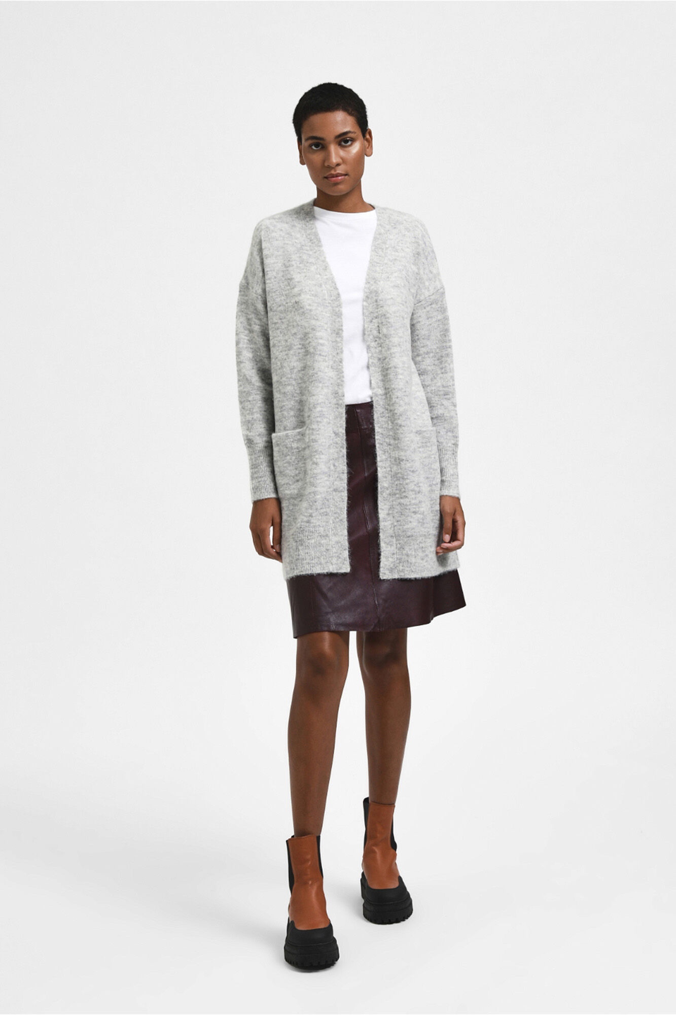 Selected Cardigan longo de alpaca