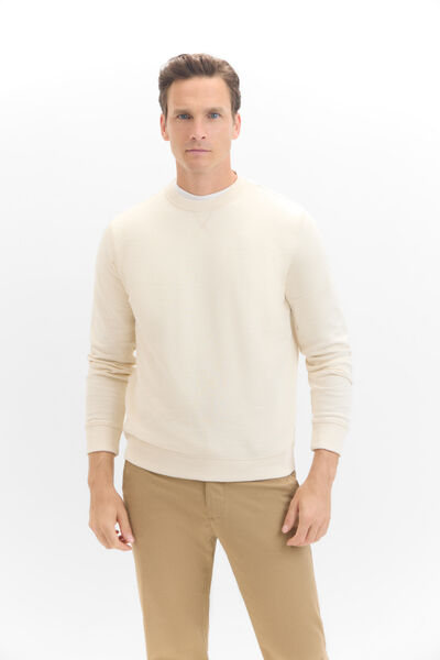 Cortefiel Crew-neck sweatshirt Ivory