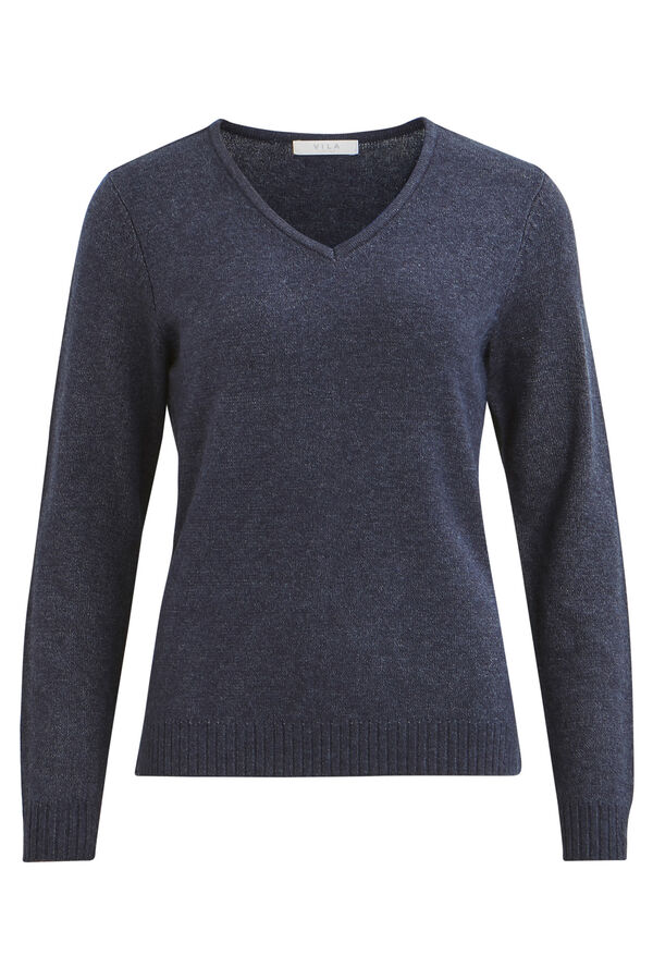 Cortefiel V-neck knit jumper Blue