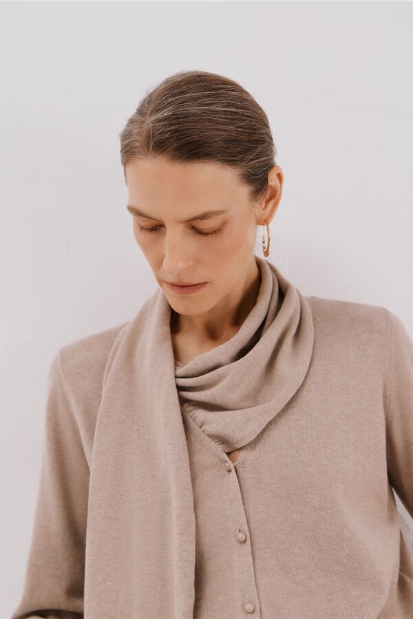 Cortefiel Chaqueta con bufanda Beige