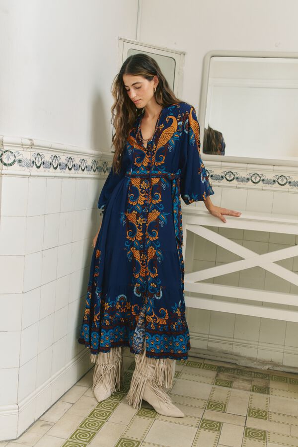 Jaase Vestido maxi fluido Azul