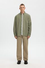 Selected Camisa em mistura de linho Verde