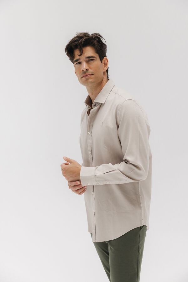 elPulpo Camisa estruturada casual Castanho