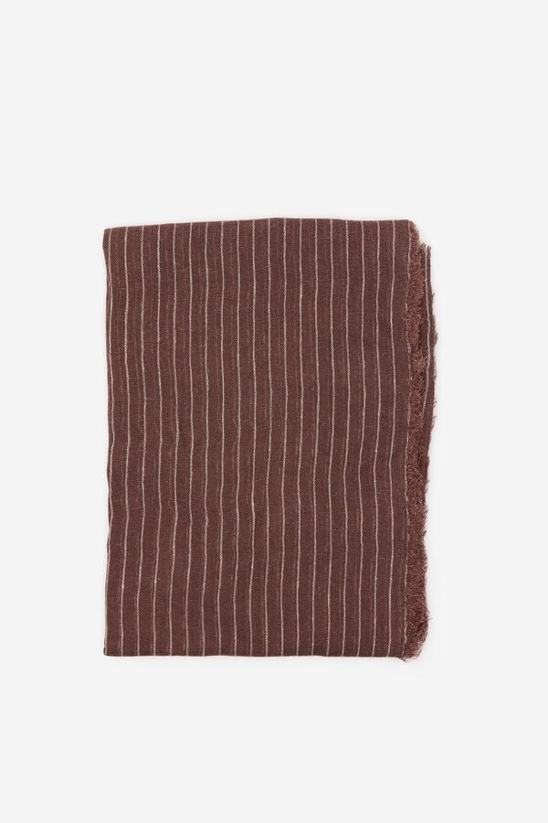 Cortefiel Striped scarf Brown
