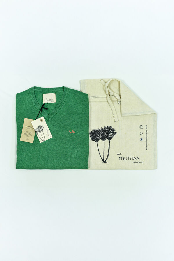 Mutitaa Camisola Channa com gola em V Verde