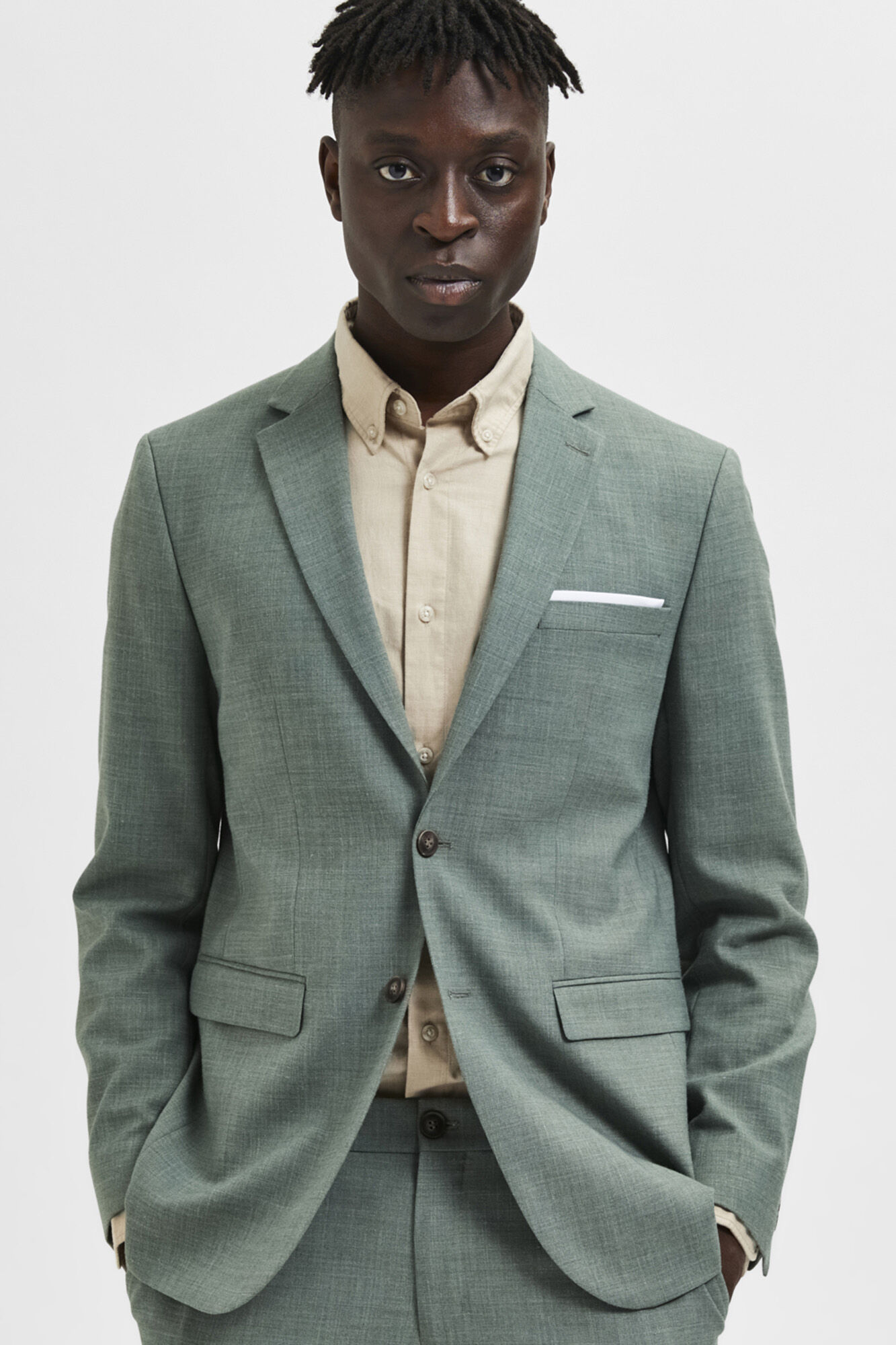Green linen blazer mens online