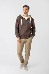 Privata Sweatshirt aberto com capuz e bolsos Castanho
