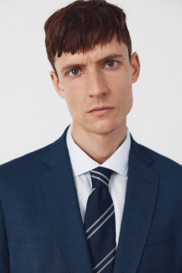 Cortefiel Coolmax bird's eye jacket Blue