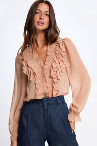 Morgan Camisa fluida con cuello en v