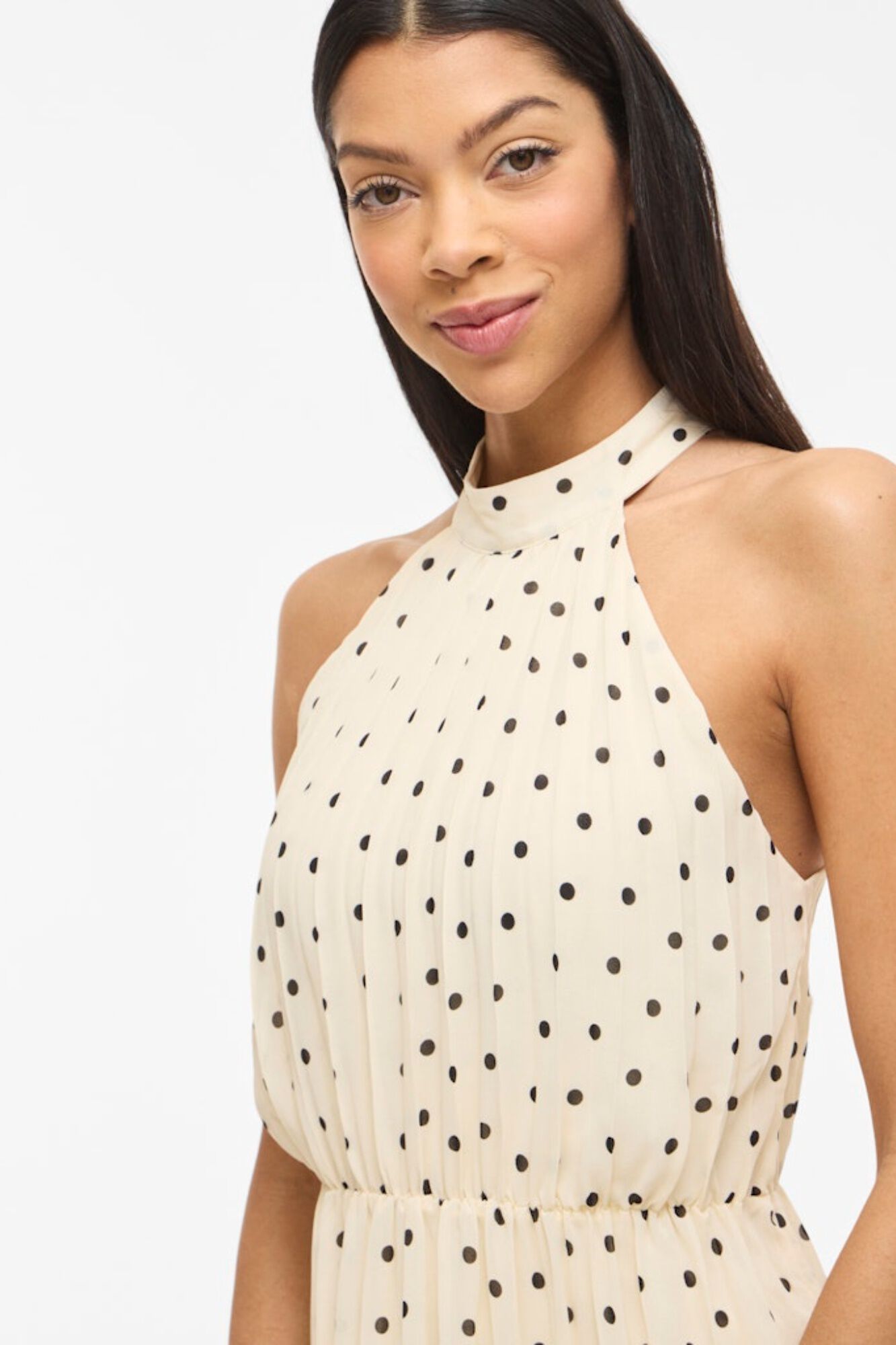 Vila Vestido midi com bolinhas