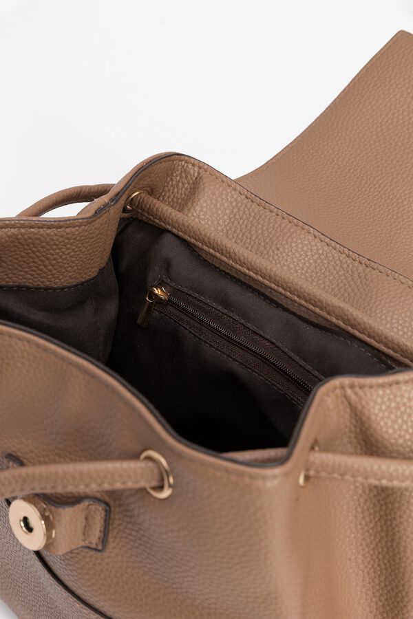 Vilanova Mochila Bucket de efeito pele Castanho