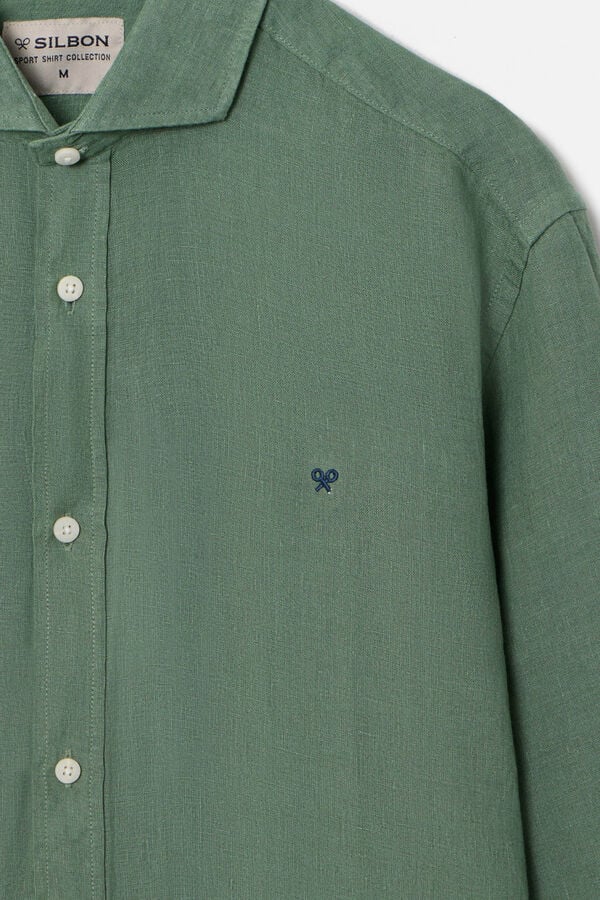 Cortefiel Camisa sport linen  Verde