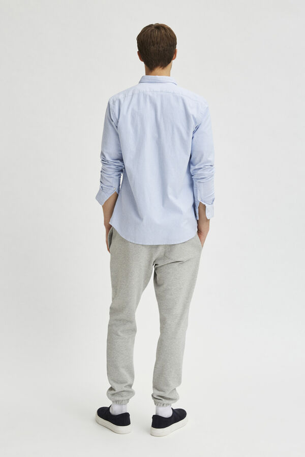 Cortefiel Long-sleeved shirt with pocket in 100% cotton Blue