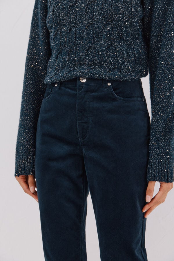 Cortefiel Sensational velvet trousers Navy