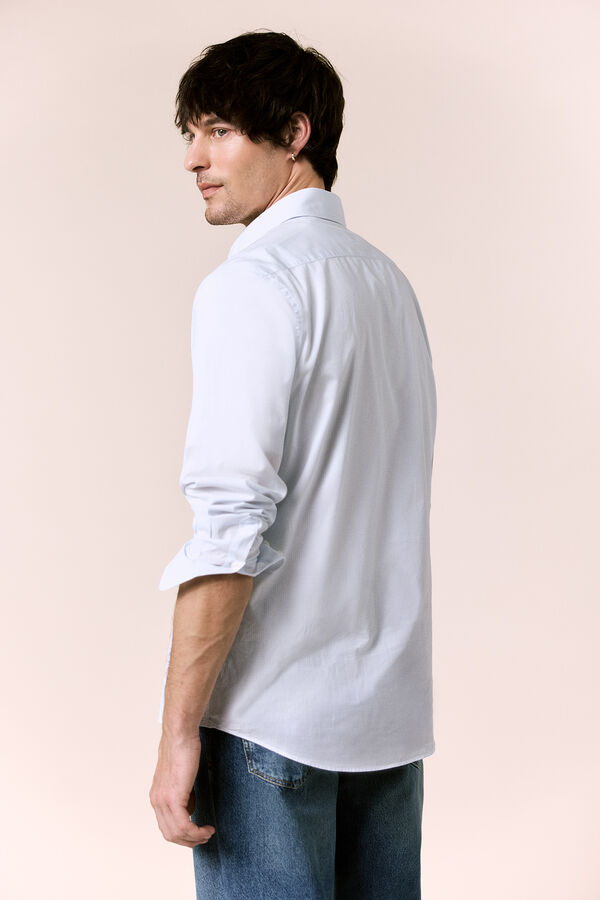 OOTO Poplin plaid long sleeve shirt Blue