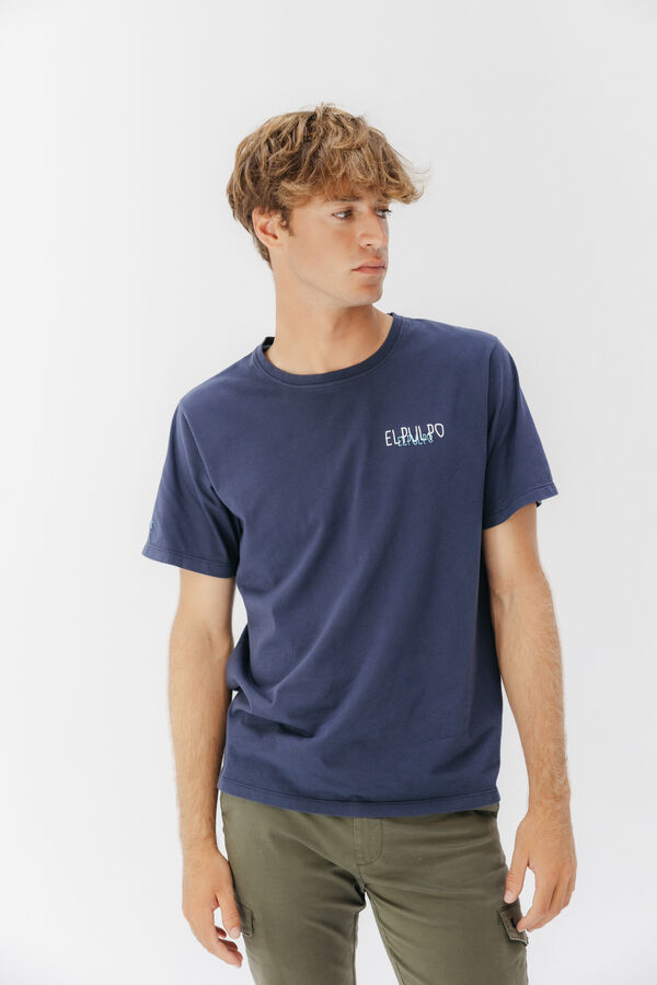 elPulpo T-shirt com logo tran&ccedil;ado Azul
