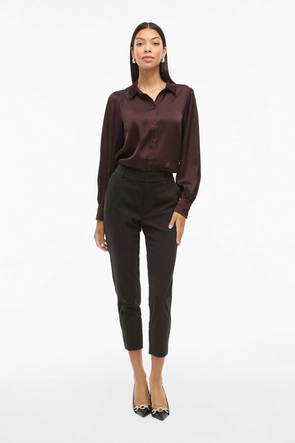 Vila Trousers with elasticated waist Black