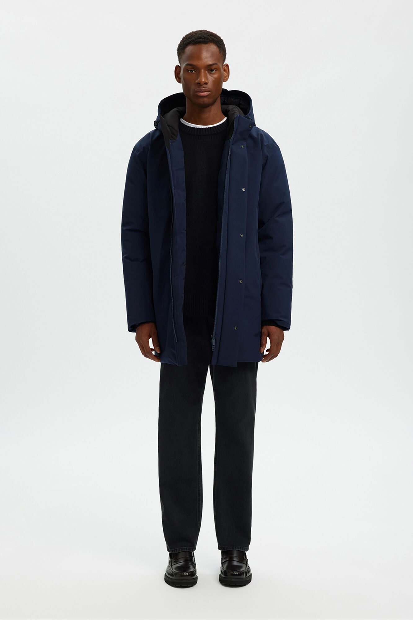 Selected Parka impermeable con capucha