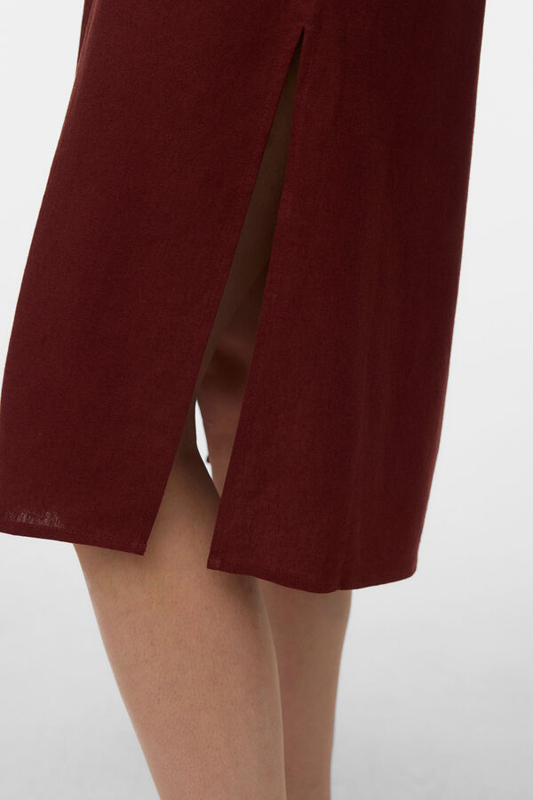 Vero Moda Vestido 7/8 camiseiro Castanho