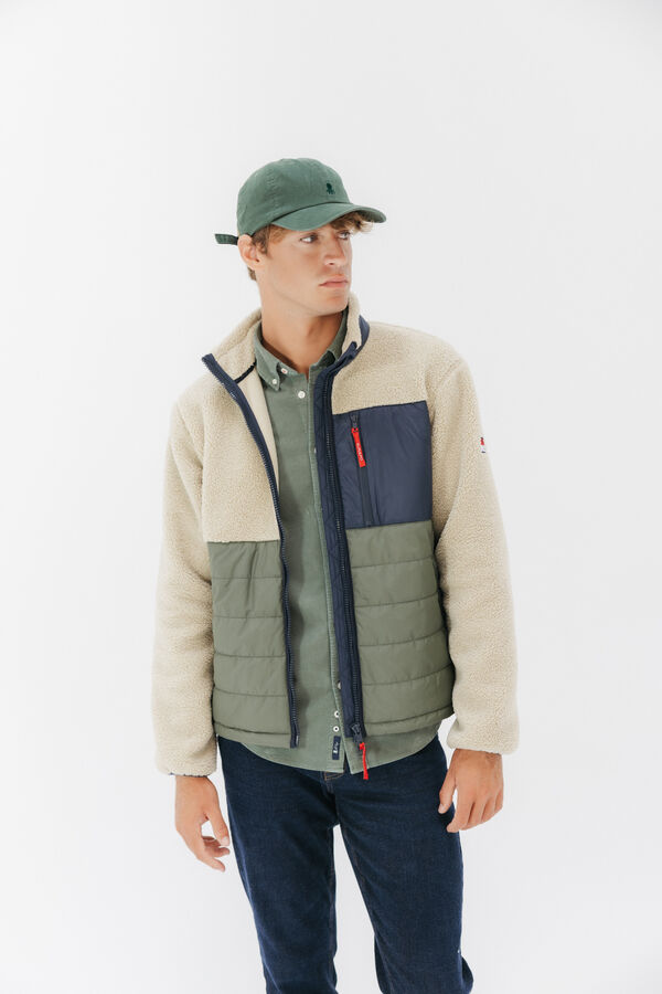 elPulpo Casaco combinada de nylon e borrego Tostado