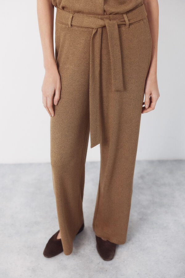 Cortefiel Rustic jersey-knit trousers Kaki