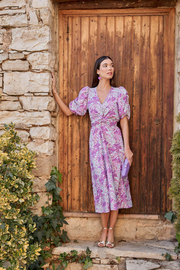 Pol&iacute;n Et Moi Vestido com n&oacute; Mabel Roxo