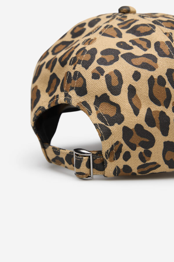 Cortefiel Leopard print cap Brown