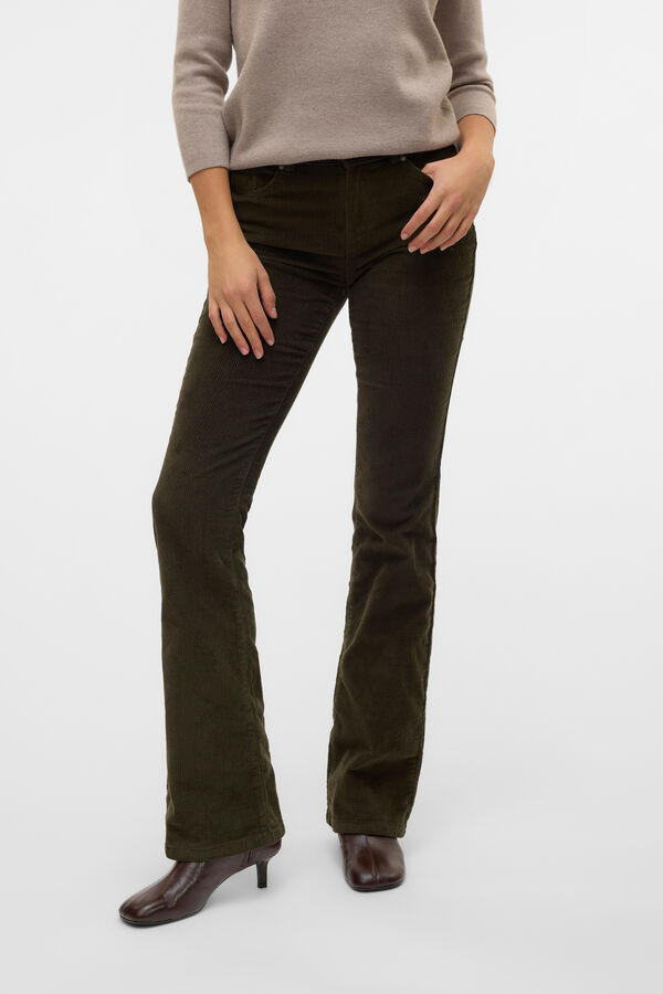Vero Moda Calça calça boca de sino Verde