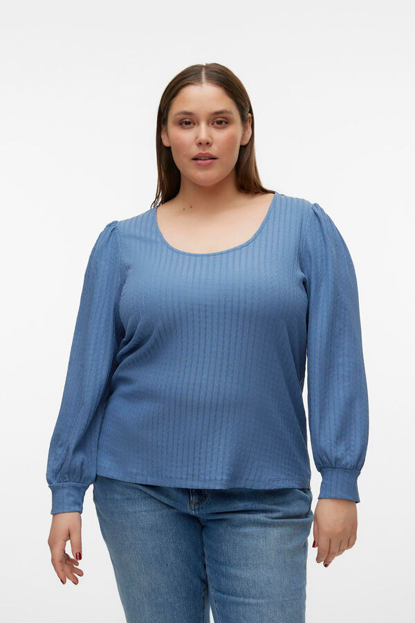 Cortefiel Curve long-sleeved top Blue