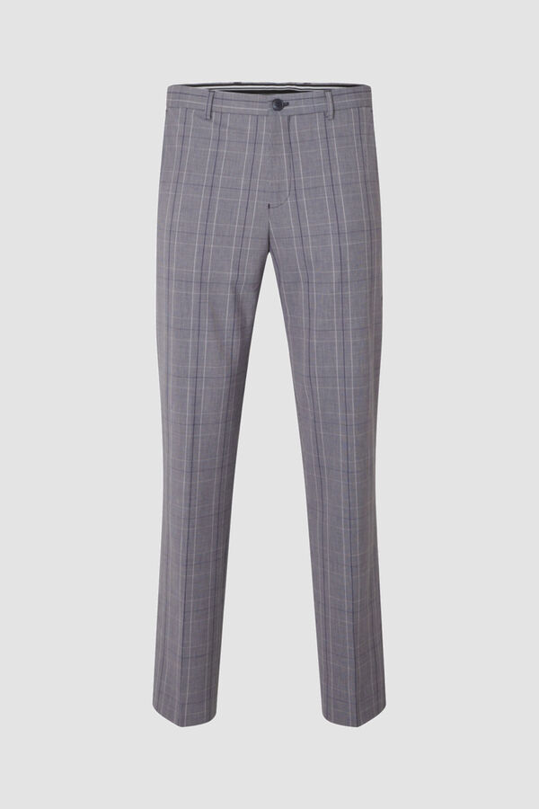 Cortefiel Slim fit checked suit trousers Blue