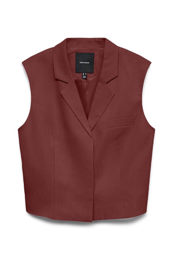 Vero Moda Chaleco de vestir Marr&oacute;n
