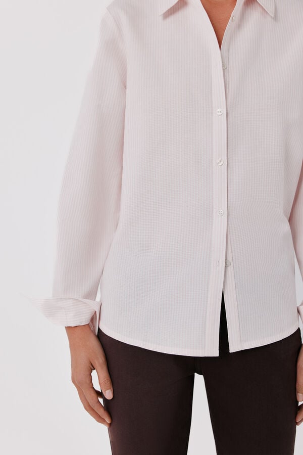 Cortefiel Oxford basic shirt Pink