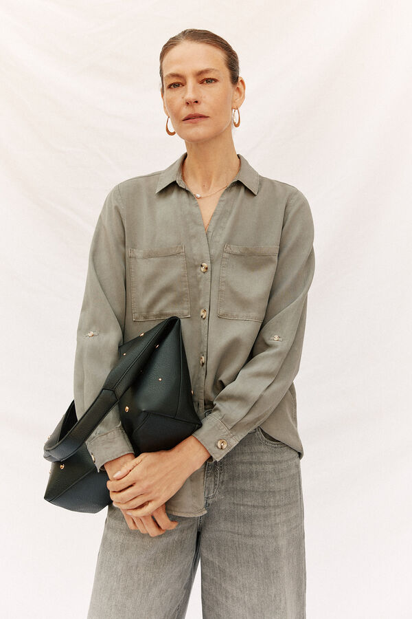 Cortefiel  tencel denim shirt Nude