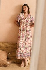 Pol&iacute;n Et Moi Vestido com decote em bico Tania Subiu