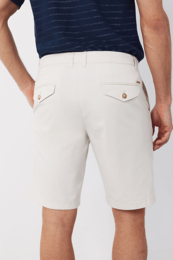 Cortefiel Printed chino Bermuda shorts Ivory
