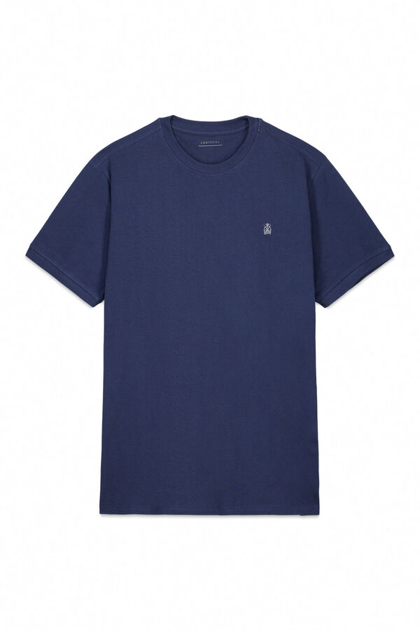 Cortefiel T-shirt básica piqué Azul