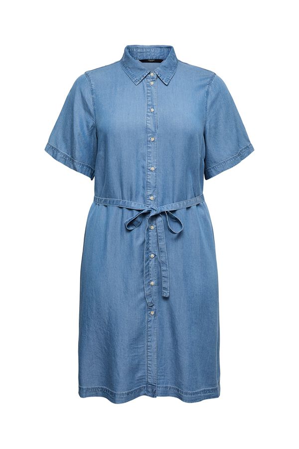 Vero Moda Curve Vestido curto em Tencel tamanho grande Azul