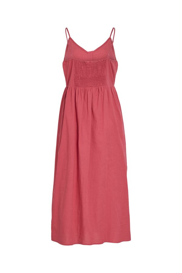 Vila Vestido midi de al&ccedil;as em algod&atilde;o e linho Subiu
