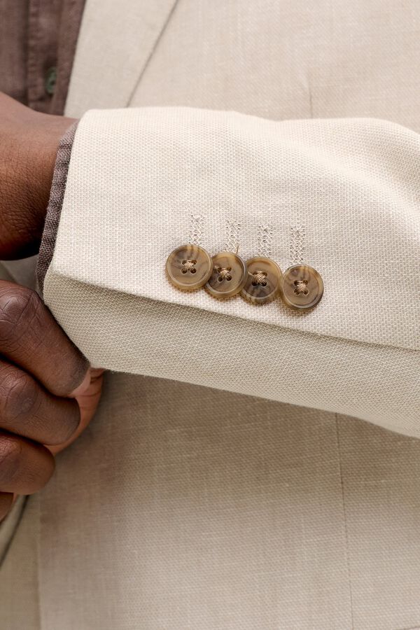 Jack & Jones Linen slim fit blazer Beige